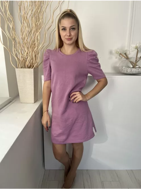 ZARA (M) Lila Kerek Nyakú, Buggyos Vállú Belül Bolyhos Anyagú Ruha