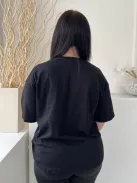 F&F (M) Fekete Mopsz Mintás, Kerek Nyakú 100% Pamut Alapanyagú Póló