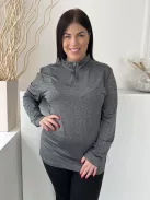 Slazenger (L) Szürke Cirmosmintás, Nyakánál Cipzáros Vékony Rugalmas Anyagú Felső