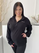 Dare2B (L) Fekete Nyakánál Cipzáros, Mellnél Feliratos Polár Alapanyagú Felső