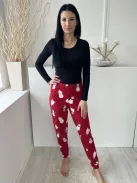 Dunnes (S) Piros Gumisderekú Hóember Mintás, Pizsama Nadrág