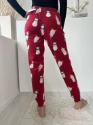 Dunnes (S) Piros Gumisderekú Hóember Mintás, Pizsama Nadrág