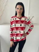 Primark (XS) Piros Fehér Csíkos Kereknyakú, Pizsama Felső