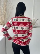 Primark (XS) Piros Fehér Csíkos Kereknyakú, Pizsama Felső