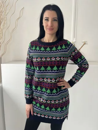 ÚJ Boohoo (S) Mélykék Kötött Kereknyakú Ruha