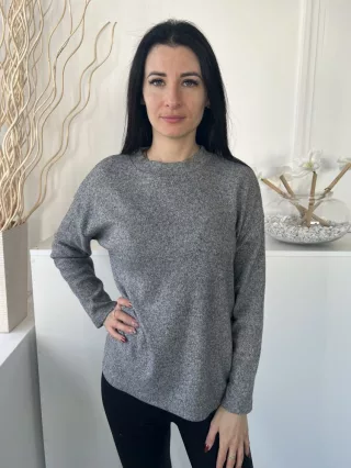   F&F (S) Szürke Cirmosmintás, Kerek Nyakú Kellemes Puha Anyagú Felső