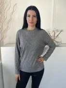 F&F (S) Szürke Cirmosmintás, Kerek Nyakú Kellemes Puha Anyagú Felső