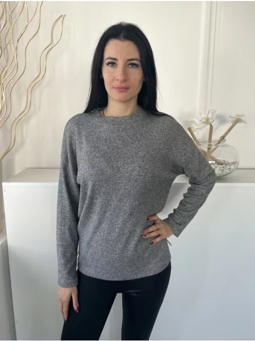 F&F (S) Szürke Cirmosmintás, Kerek Nyakú Kellemes Puha Anyagú Felső