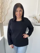 BM Collection (M) Fekete Nyakánál Csipkemintás, Oldalt Sliccelt Anyagában Mikrobordázott Felső