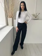 ZARA (S) Fekete Elől Gombos, Oldalt Zsebes Bőszárú, Vászon Nadrág