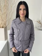 Barbour (M) Szürkéslila Elől Cipzáros, Öves Zsebes, Galléros, Steppelt Kabát