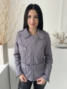 Barbour (M) Szürkéslila Elől Cipzáros, Öves Zsebes, Galléros, Steppelt Kabát