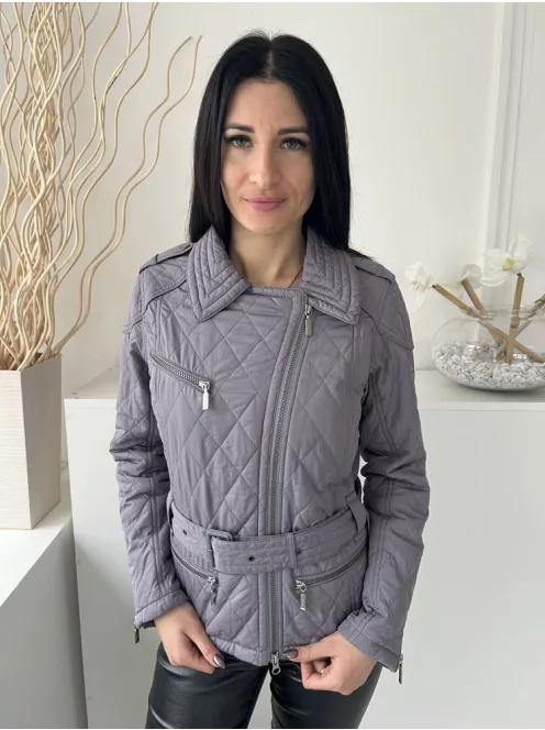 Barbour (M) Szürkéslila Elől Cipzáros, Öves Zsebes, Galléros, Steppelt Kabát