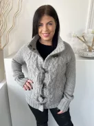 Fat Face (M) Szürke Elől Gombos, Nyakánál Patentos Belül Szőrös, 80% Gyapjú Alapanyagú Kardigán