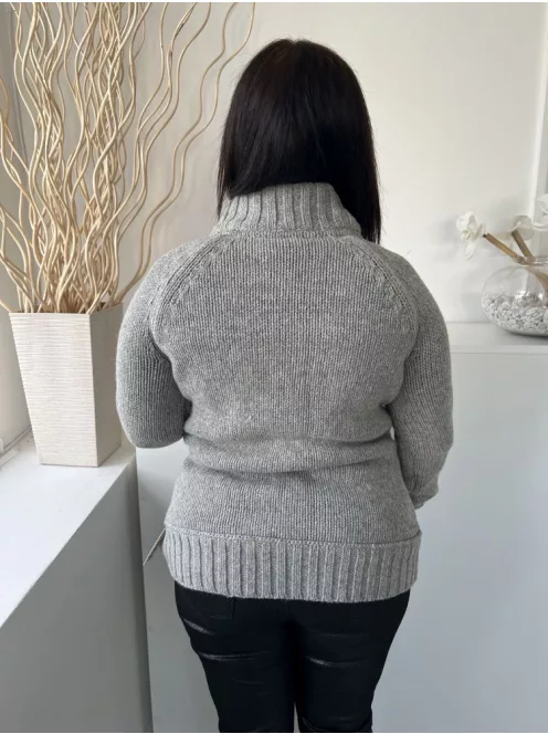 Fat Face (M) Szürke Elől Gombos, Nyakánál Patentos Belül Szőrös, 80% Gyapjú Alapanyagú Kardigán