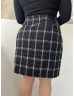   Et Vous (L) Fekete Fehér Kockás, Oldalt Cipzáros Buklé Anyagú Szoknya