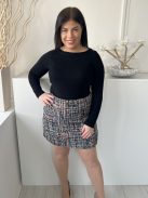 Primark (L) Színes Mintás Anyagában Csillogószálas Hátul Cipzáros, Szatén Bélésű Szoknya