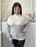   New Look (M) Fehér-Szürke Magasított Nyakú Vastag Kötött Felső