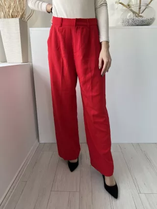   Cider (M) Piros Elől Kapcsos, Övtartós Zsebes, Bőszárú Nadrág