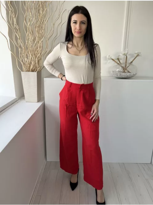 Cider (M) Piros Elől Kapcsos, Övtartós Zsebes, Bőszárú Nadrág