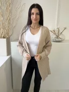 Missguided (S) Világosbarna Anyagában Bordázott, Zsebes Kapocs Nélküli, Kötött Kardigán