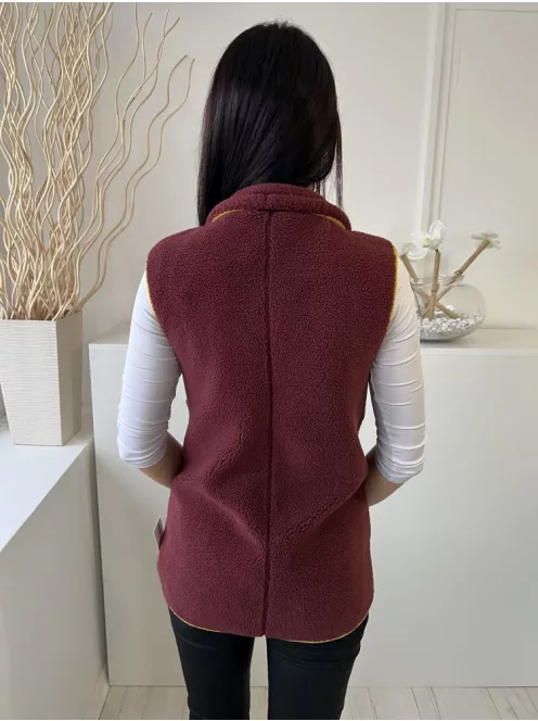 Elements (XS) Vörösesbarna Elől Cipzáros, Zsebes Teddy Mellény