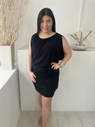 Dorothy Perkins (L) Fekete Hátul Nyakban Gombos Felül Dupla Anyagú, Rugalmas Ruha