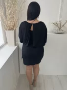 Dorothy Perkins (L) Fekete Hátul Nyakban Gombos Felül Dupla Anyagú, Rugalmas Ruha