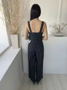 Primark (M) Fekete Fehér Csíkos, Oldalt Cipzáros Pántos Overál