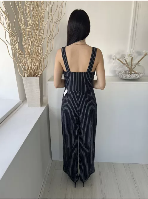 Primark (M) Fekete Fehér Csíkos, Oldalt Cipzáros Pántos Overál