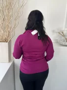 ÚJ Dunnes (L) Lila Mellnél Cipzáros Anyagában Mintás Felső