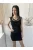Bodyflirt (XS) Fekete Felül Csipkés Anyagú, Hátul Cipzáros Hátul Mélykivágású Ruha