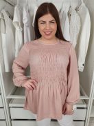  Cotton (L) Púder Kereknyakú, Hosszított Fazonú Darázsolt Felső