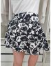 Tami (M) fekete-Fehér Mintás Hátul Cipzáras Szoknya